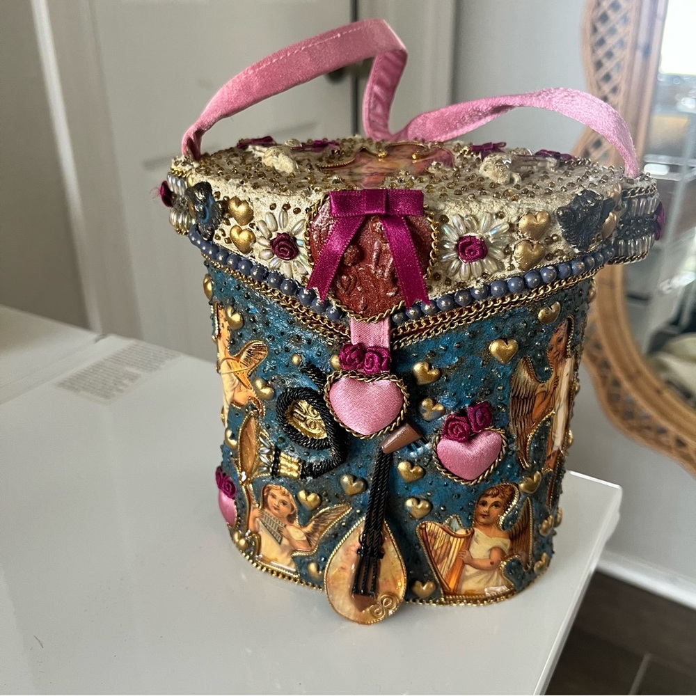 Mary Frances / Vintage RARE Purse Art Ornate Victorian Mixed Media - Picture 4 of 13